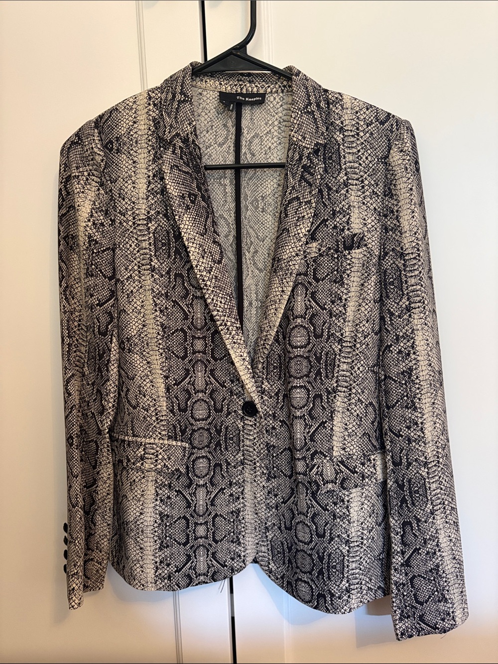The Kooples Black & White Snake-Print Blazer